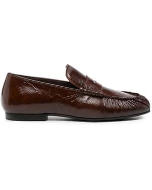 Alohas Ruched Penny-Slot Loafers - Brown