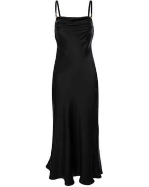 Murmur Cowl-Neck Slip Midi Dress - Black
