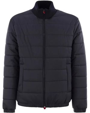 Kiton Quilted Zip-Up Bomber Jacket - Blue