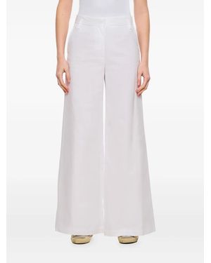Alberto Biani Cotton Wide-Leg Trousers - White