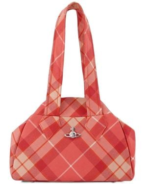 Vivienne Westwood Archive Check Shoulder Bag - Red