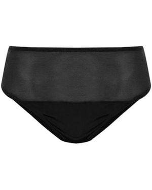 Heist Sheer-Panel Thong - Black