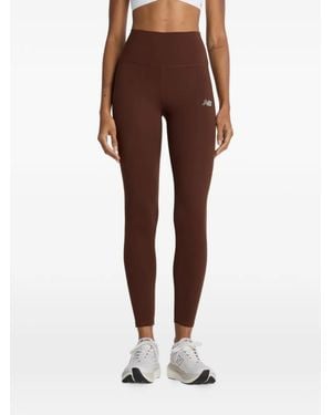 New Balance Leggings A Vita Alta Nb Harmony - Marrone