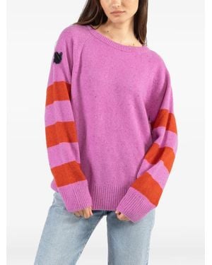 Freecity Striped Crew-Neck Jumper - Pink