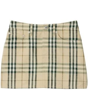 Burberry Minigonna A Quadri - Metallizzato