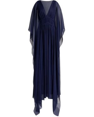 Alberta Ferretti V-Neck Maxi Dress - Blue