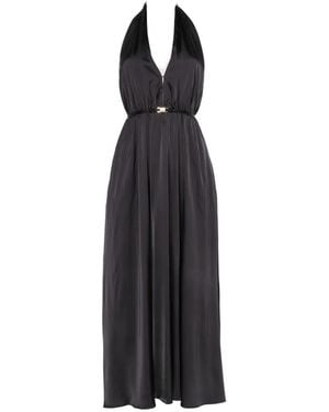 Maje Halterneck Belted Midi Dress - Black
