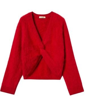Twinset Gebürsteter Pullover - Rot