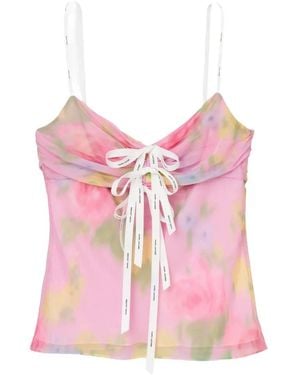 Marc Jacobs Blurred Floral-Print Top - Pink