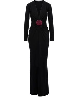 ROSERRY Mallorca Flower-Detail Dress - Black