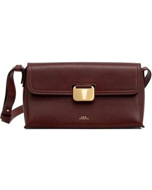 A.P.C. Small Simone Logo-Print Leather Cross Body Bag - Purple