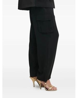 Liu Jo Logo-Plaque Cargo Pants - Black