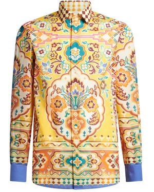 Etro Graphic-Print Shirt - Yellow