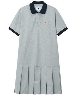 Chocoolate Pleated Polo Dress - Blue