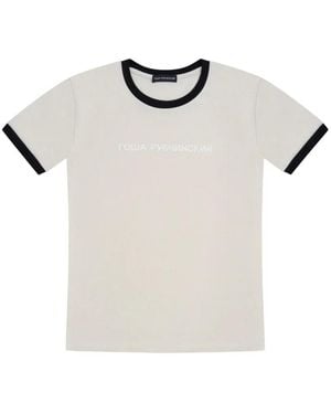 Gosha Rubchinskiy Logo-Print Contrast-Trim T-Shirt - White