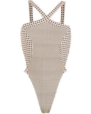 Amir Slama Polka-Dot Print Swimsuit - White