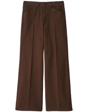 Lemaire Flared Five-Pocket Pants - Brown