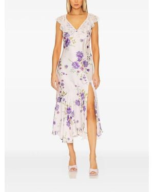 Free People Lace-Trimmed Floral Midi Dress - White