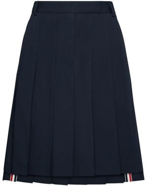 Thom Browne Rwb Stripe Pleated Mini Skirt - Blue