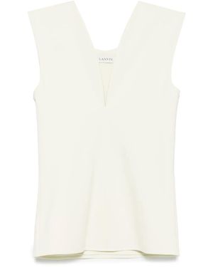 Lanvin Vネック トップ - ホワイト