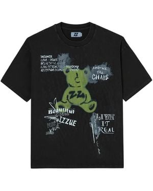 Izzue Graphic-Print Cotton T-Shirt - Black