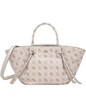 Guess Logo-Print Tote Bag - Natural