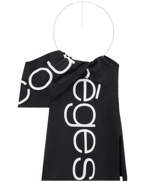 Courreges Logo-Print Organic-Cotton Top - Black