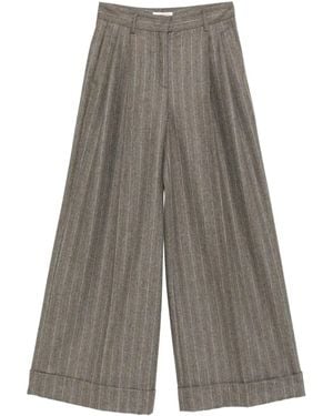 Alberto Biani Pinstripe Wide-leg Pants - Gray