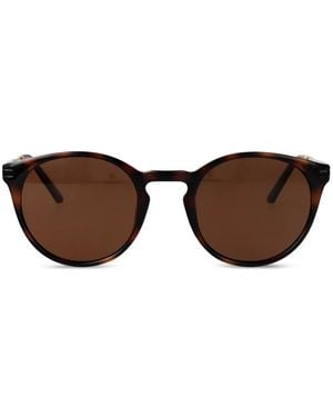 Calvin Klein Tortoiseshell-Effect Round-Frame Sunglasses - Brown