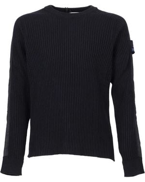 Premiata Finely Ribbed Crew Neck Jumper - Blue