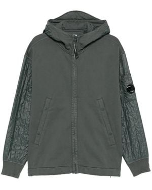 C.P. Company Hooded Quilted-Sleeve Zip-Up Jacket - Green
