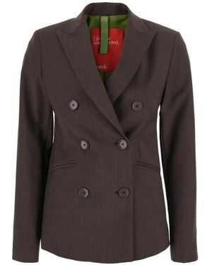 ..,merci Blazer Croisé À Revers Crantés - Black