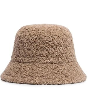 Peserico Bouclé-Knit Bucket Hat - Natural
