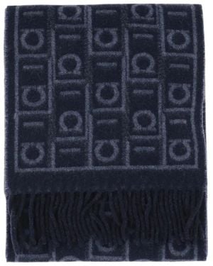 Ferragamo Monogram Scarf - Blue