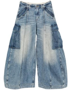R13 Two-Tone Cargo Pants - Blue