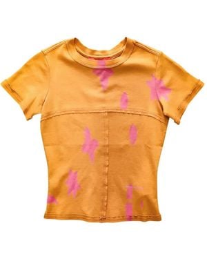 Eckhaus Latta Abstract-Print T-Shirt - Orange