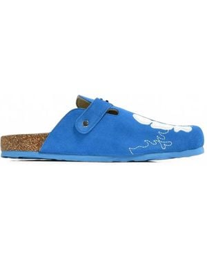 The Edge of Earth™ X Octavious Marks Skeleton-Patch Buckle-Strap Mules - Blue
