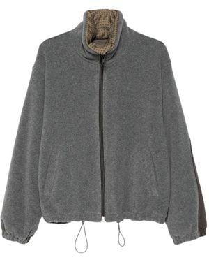 Magliano Contrast-Panel Zip-Up Jacket - Grey