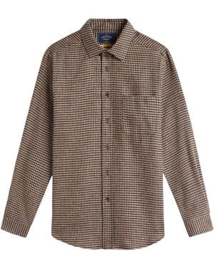 Portuguese Flannel Chemise Abstract Pied Poule - Brown