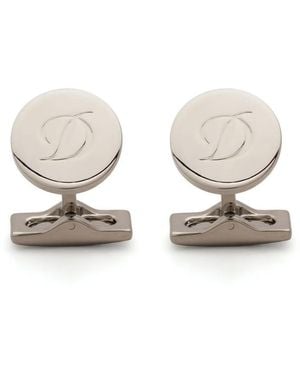 ST Dupont Logo-Engraved Cufflinks - White