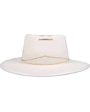 Van Palma Anna Chain-Embellished Hat - White