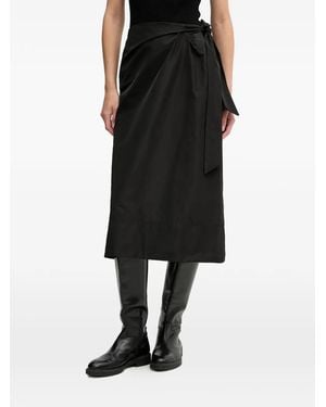 Sandro Ferrone Tie Wrap Midi Skirt - Black