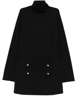 Maje Geripptes Kleid - Schwarz