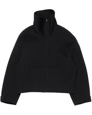Acne Studios Veste Zippée À Col Montant - Noir