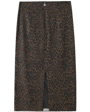 ROTATE BIRGER CHRISTENSEN Leopard-Print Pencil Skirt - Grey