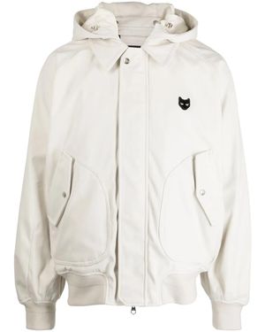ZZERO BY SONGZIO Panther-Patch Hooded Jacket - White