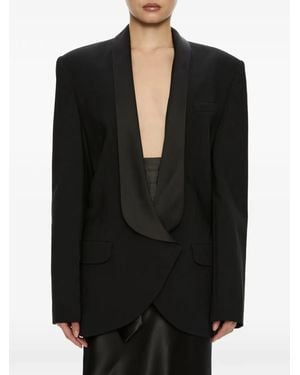 Christopher Esber Tuxedo-Contrast Wool Blazer - Black