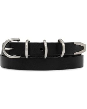 Rag & Bone Leather Triple-Ring Belt - Black