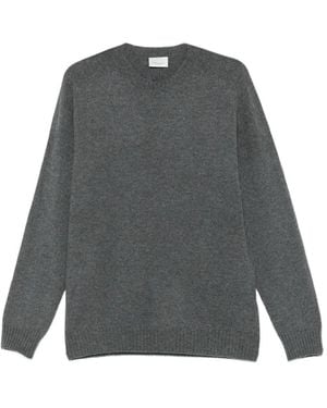 Profuomo Crew-Neck Ribbed-Trim Jumper - Grey