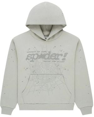 Sp5der Tonal Punk V2 Hoodie - Grey